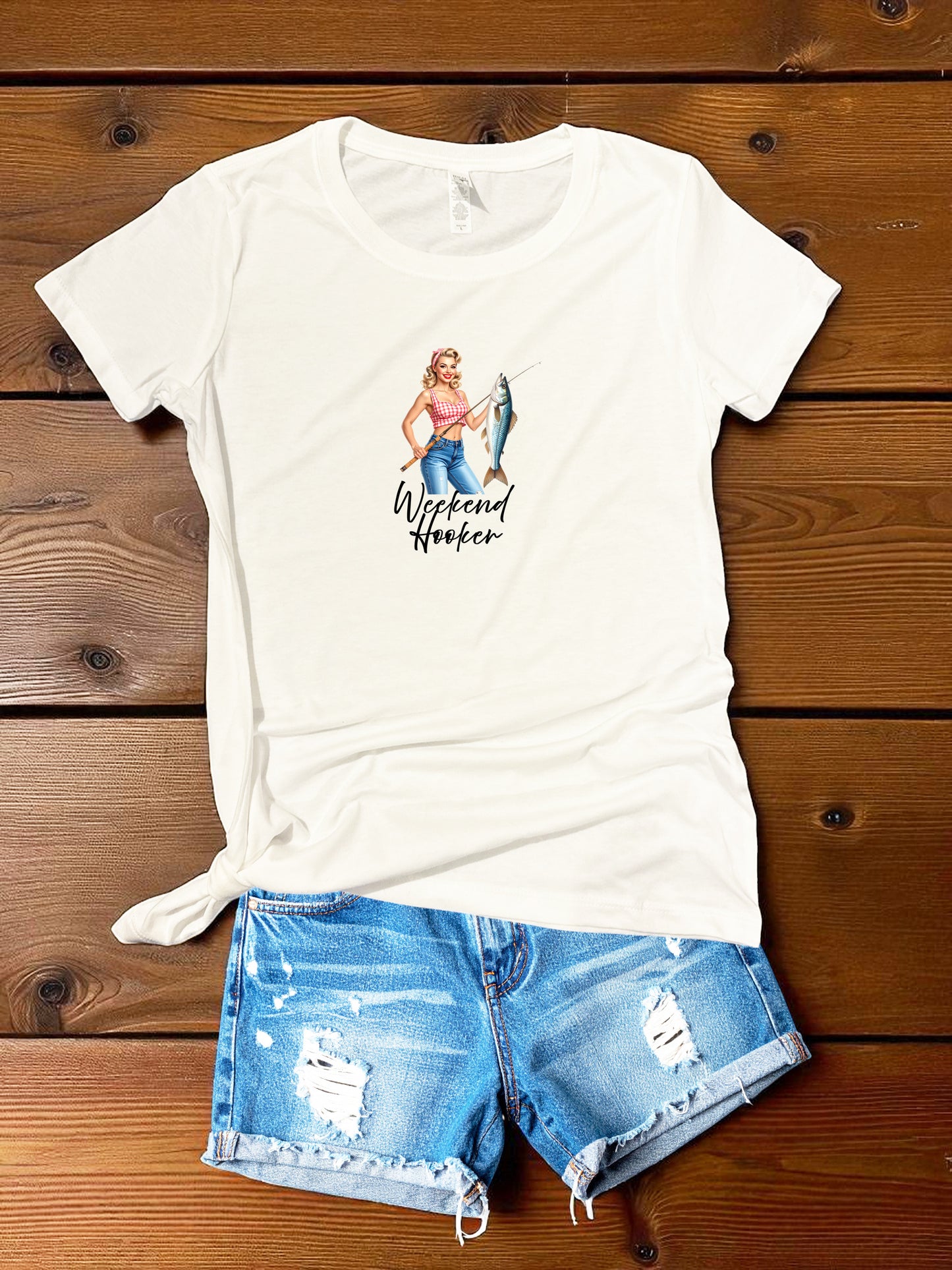 Weekend Hooker Ladies Fishing Tee