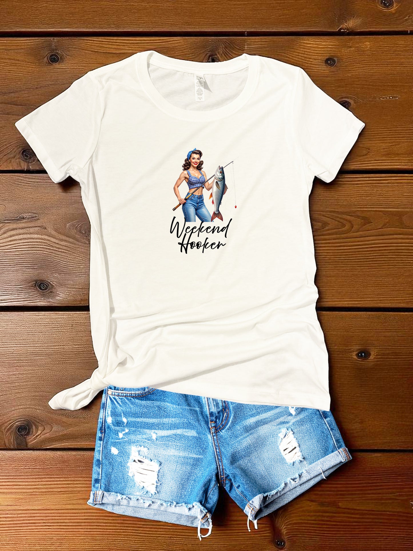 Weekend Hooker Ladies Fishing Tee