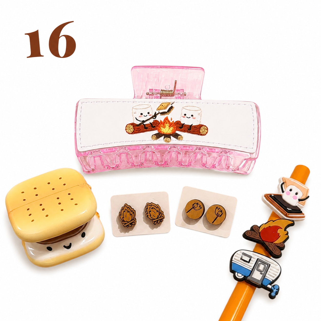 S'mores Hair Clip Set #16