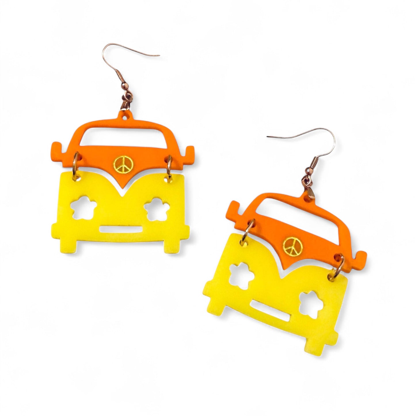 Retro Vanlife Hippie Van Earrings