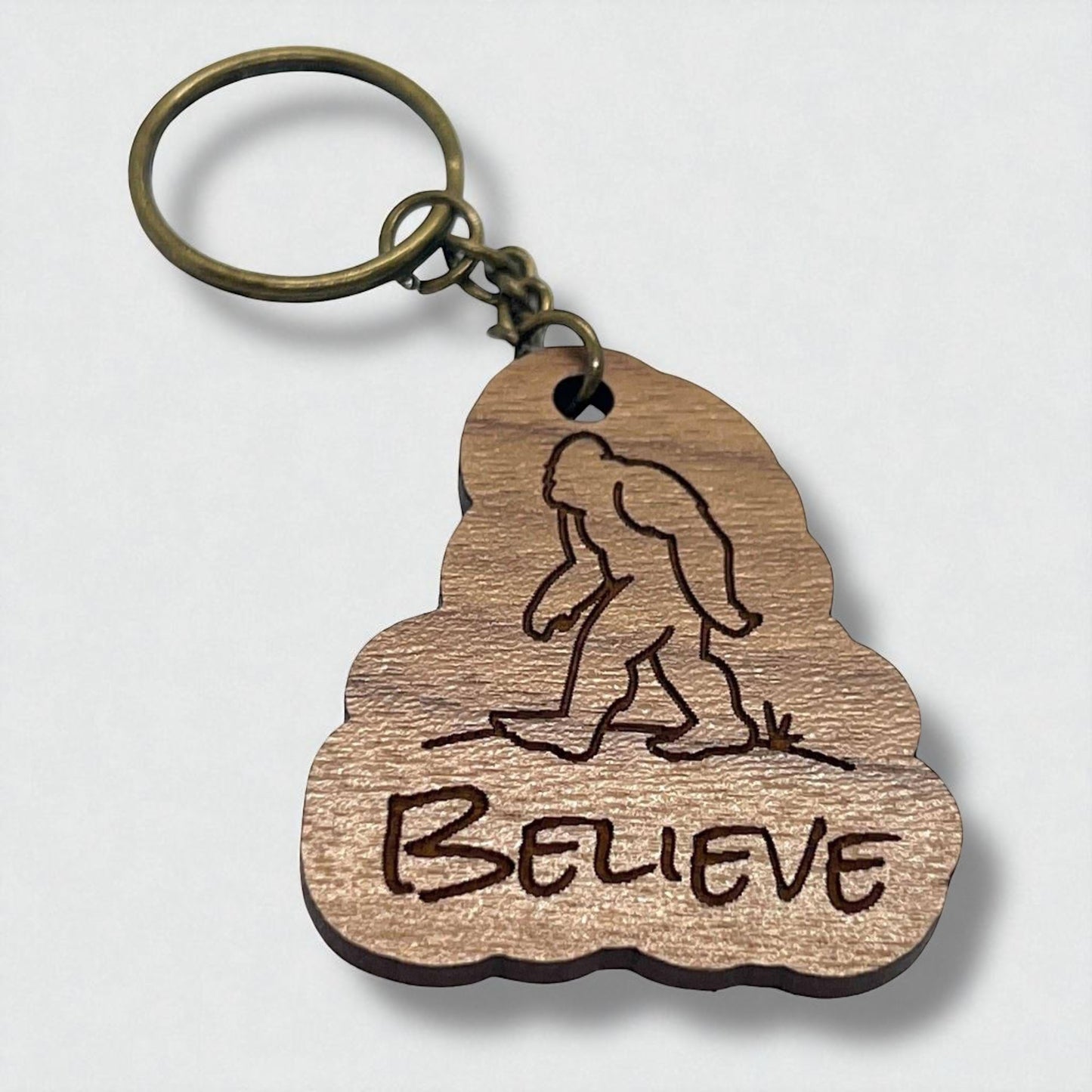 Sasquatch Bigfoot Keychain Believe
