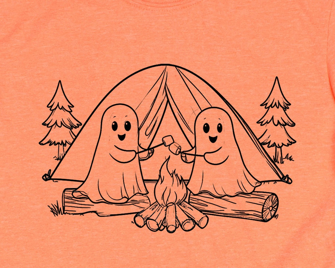 Ghost S'mores Camper Halloween Tee