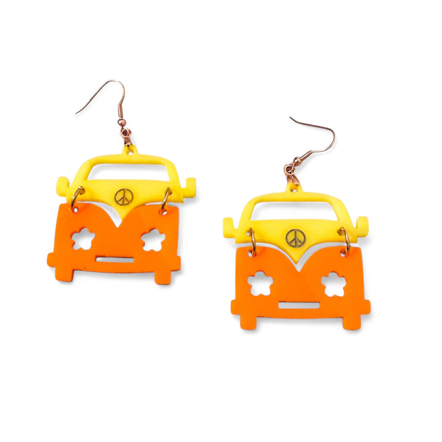Retro Vanlife Hippie Van Earrings