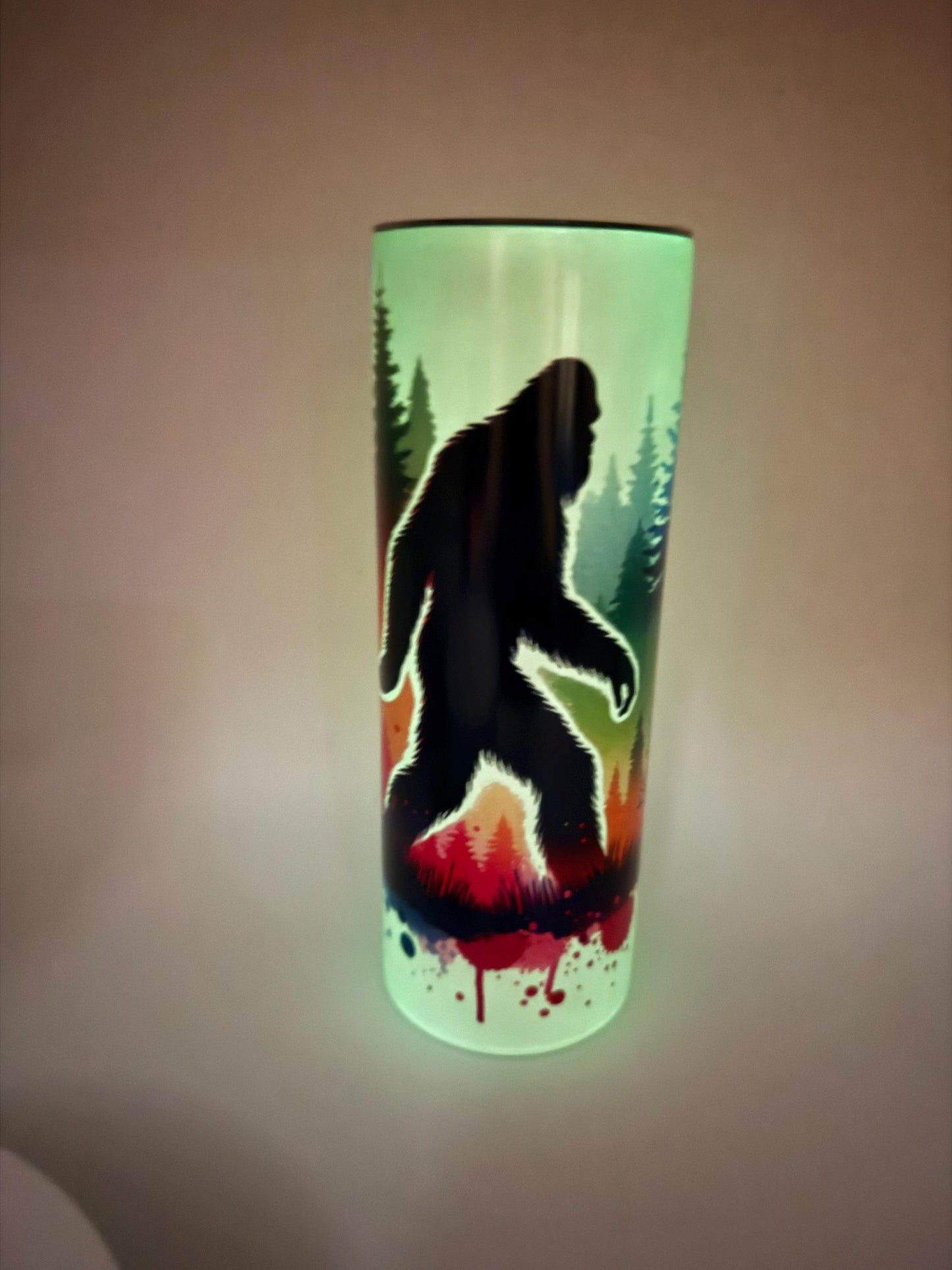 Glow in the Dark Sasquatch, Bigfoot Tumbler 20oz