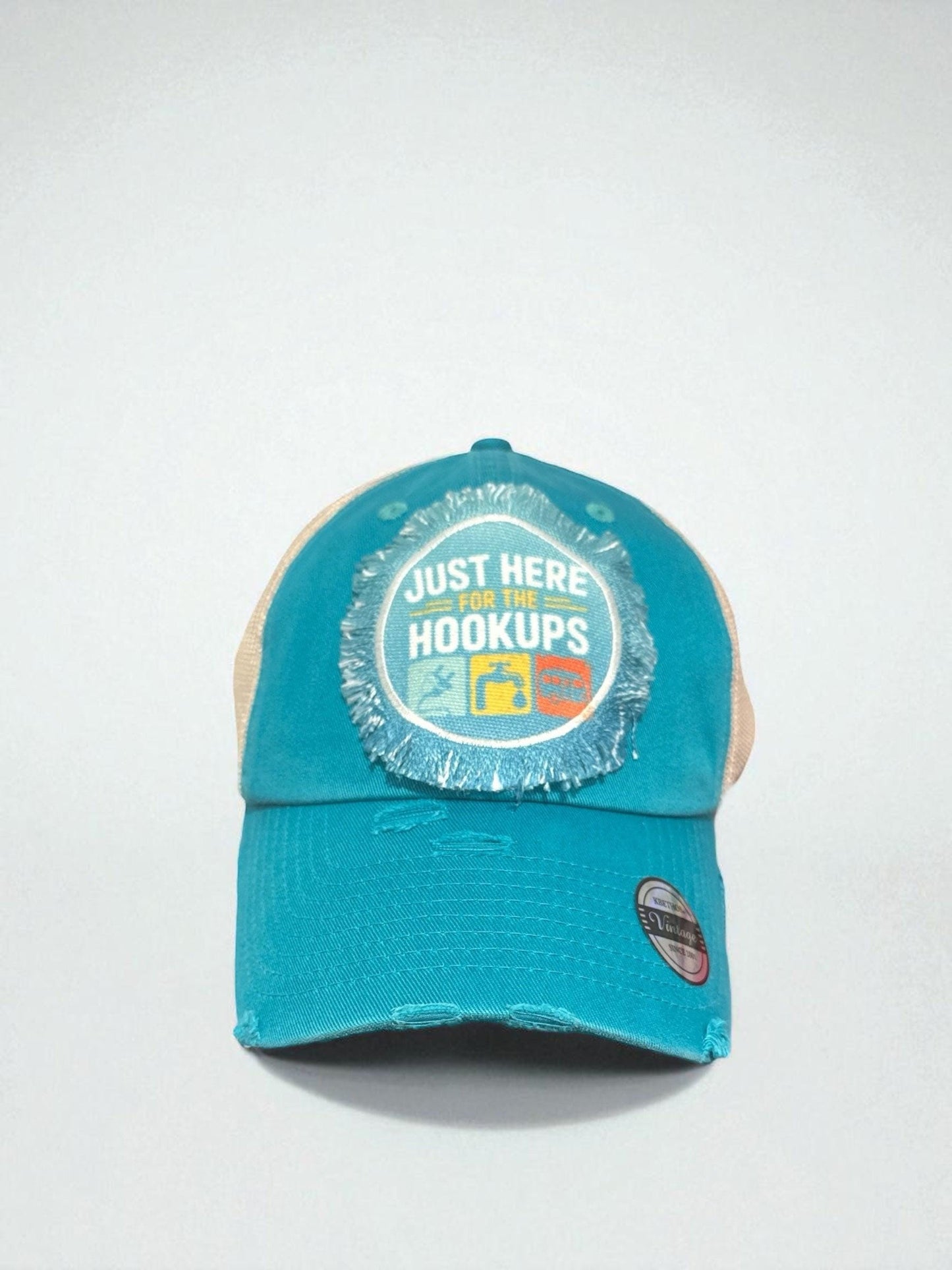 Just Here for the Hookups Hat Camping Cap