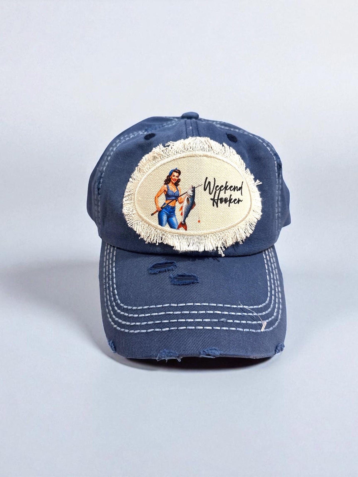 Vintage Retro Housewife "Weekend Hooker" Ballcap: Funny Fishing Hat