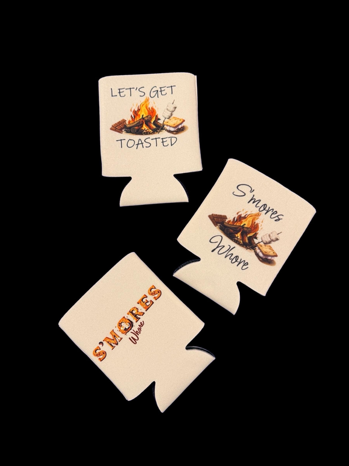 S'mores Camping Koozie Cozie Can Cooler S'mores Whore Let's Get Toasted smores