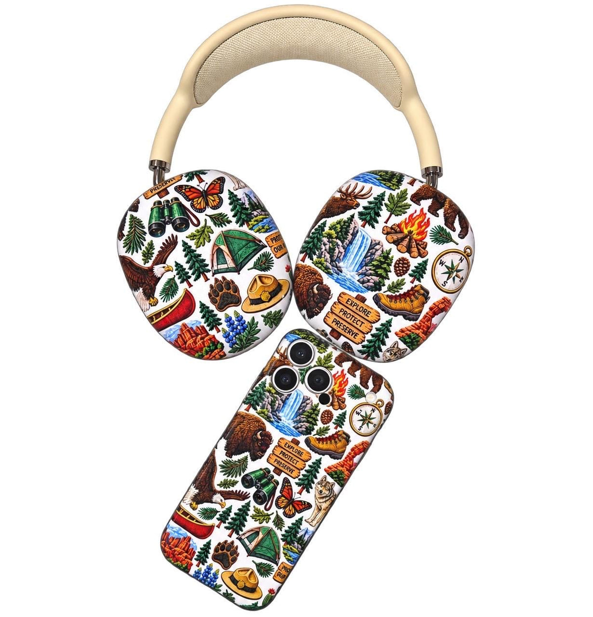 National Parks AirPods Max Covers, NPS Theme, Inspired Yellowstone Arches Grand Canyon Bryce Denali Ranger