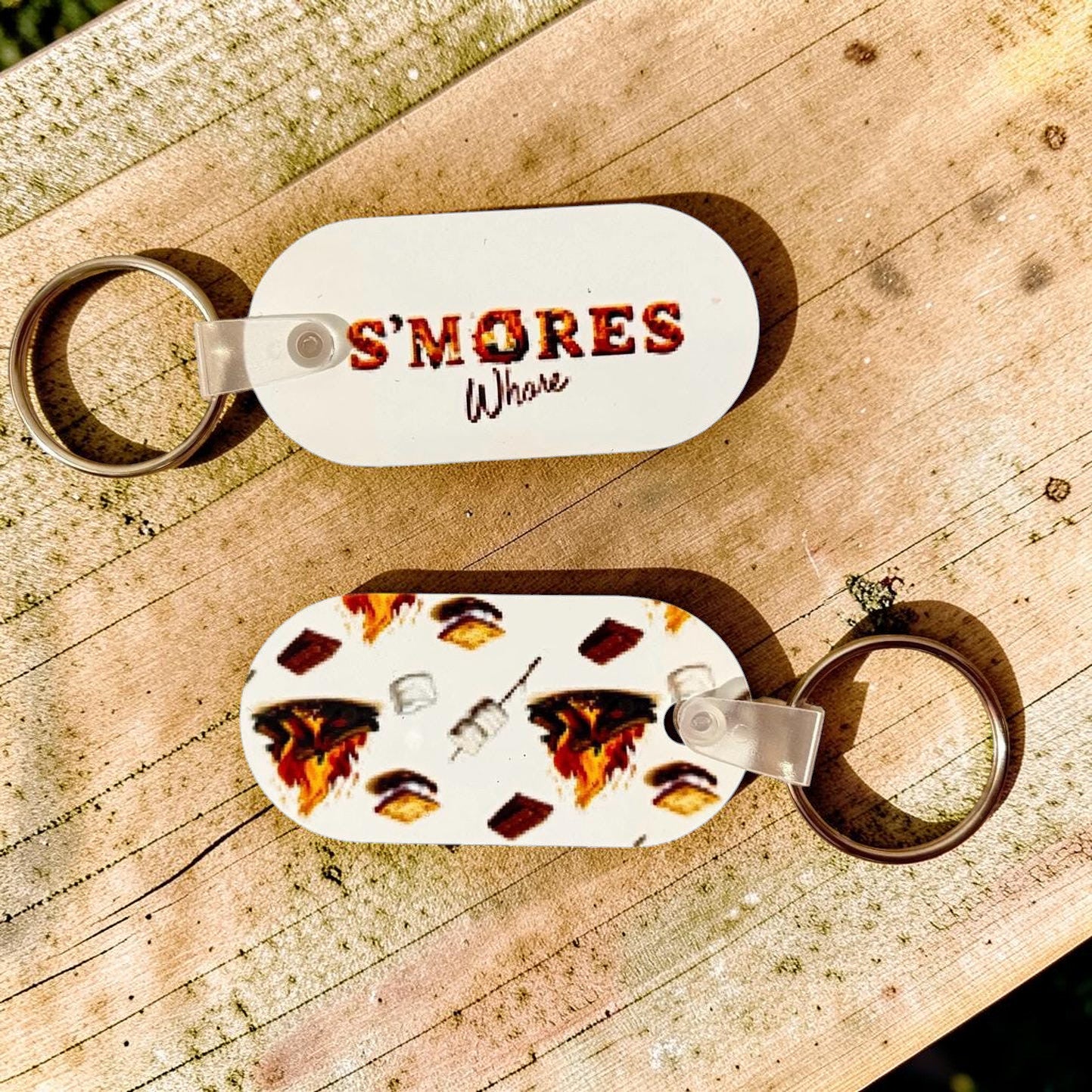 S'mores Whore Keychain S'Mores Wh*re Funny Camper Gift, Camping Gift