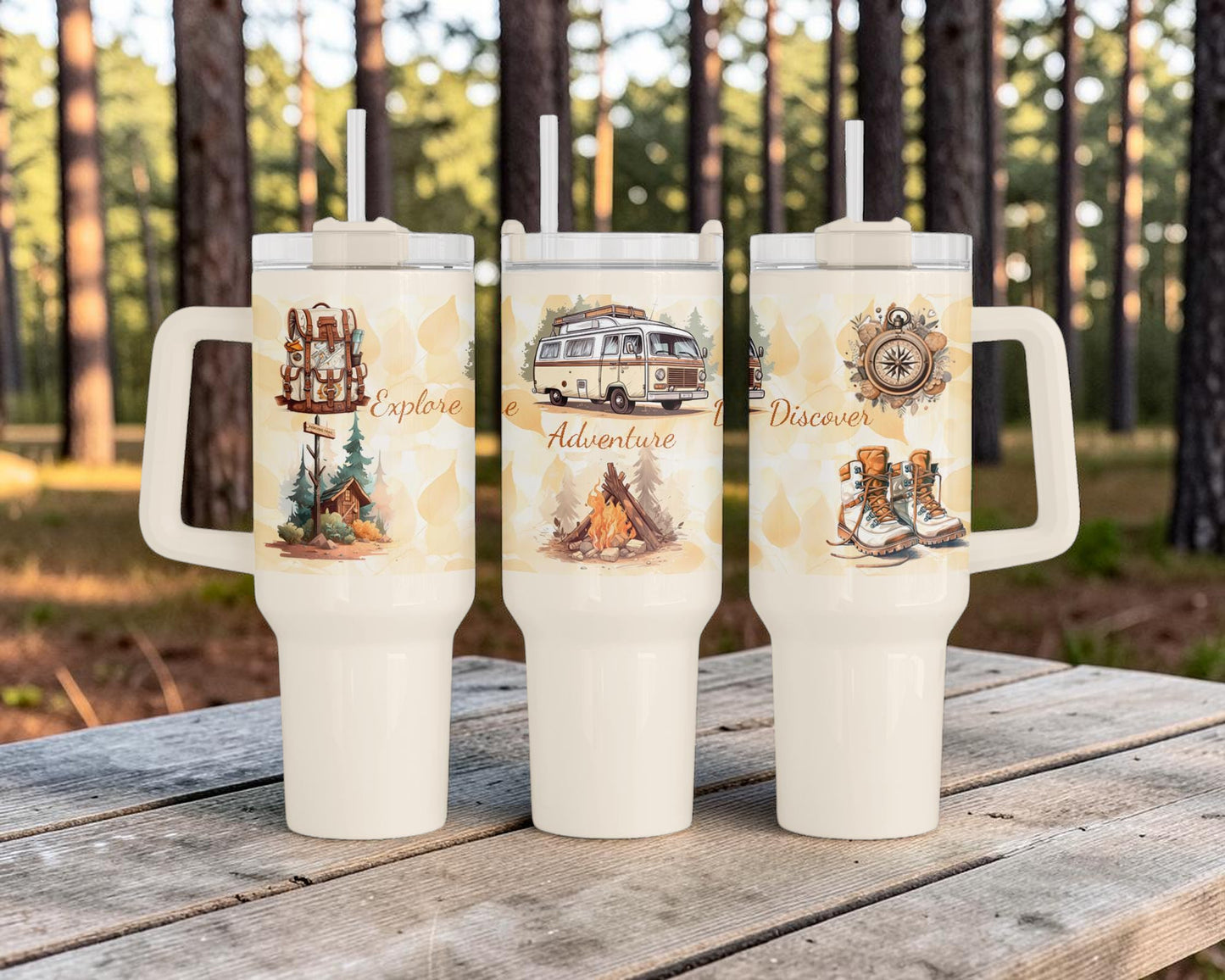 Discover Adventure Explore Tent or Van Tumbler 40oz Camping Tumbler
