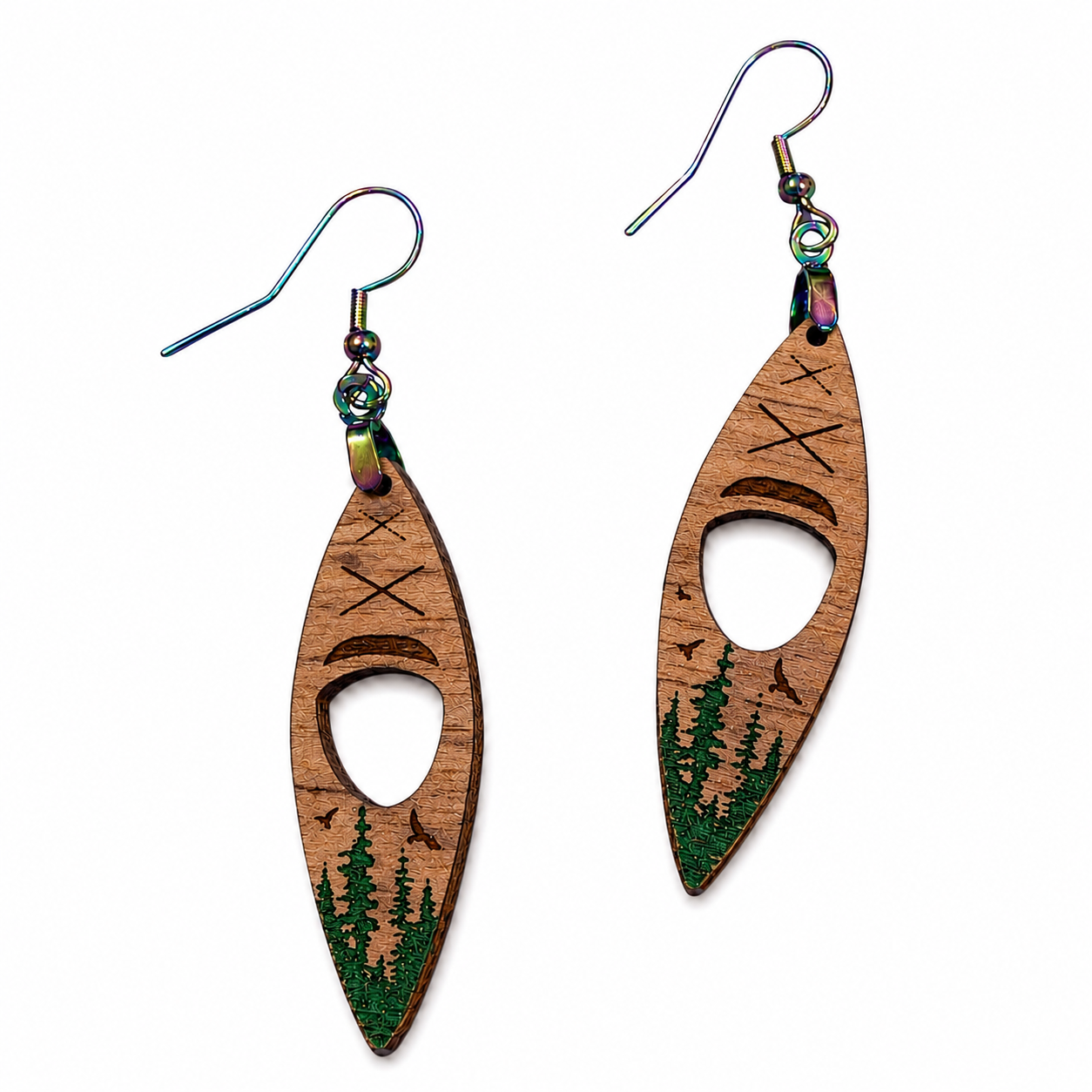 Hand Painted Kayak Earrings
