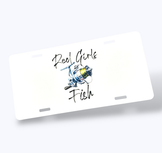 Reel Girls Fish Fishing License Plate