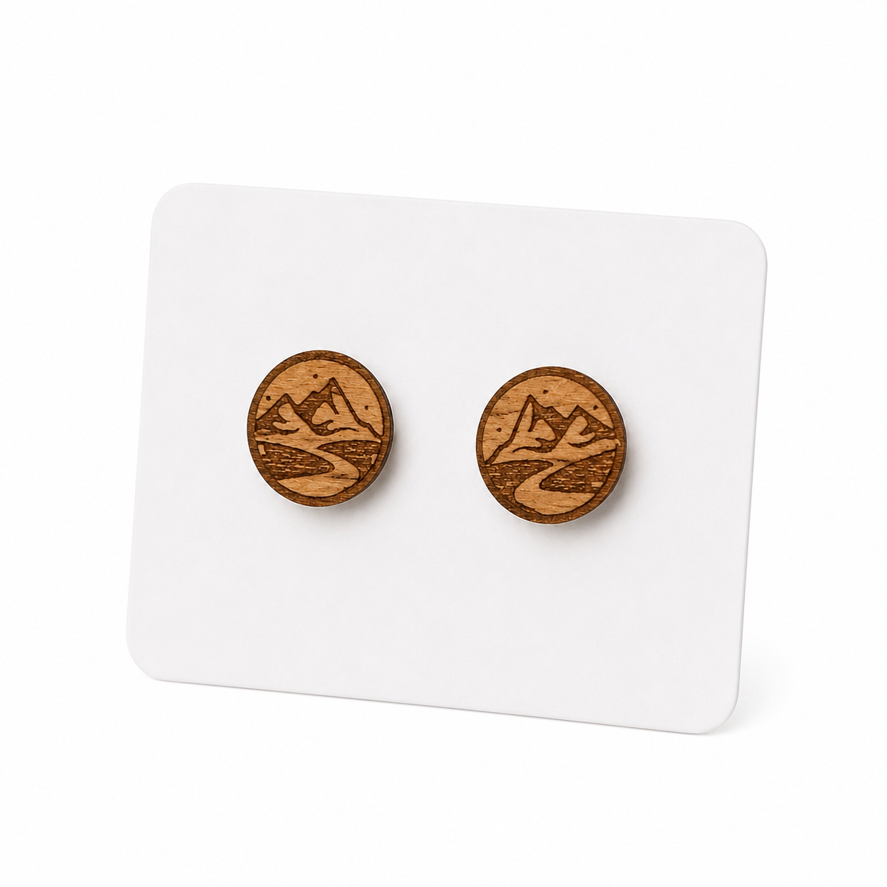 Round Mountain Stud Earrings