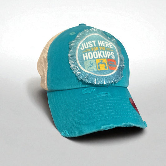 Just Here for the Hookups Camping Hat