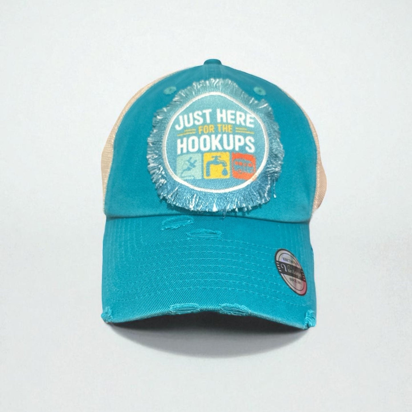 Just Here for the Hookups Camping Hat