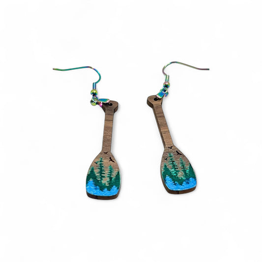 Forest Lake Kayak Paddle Earrings