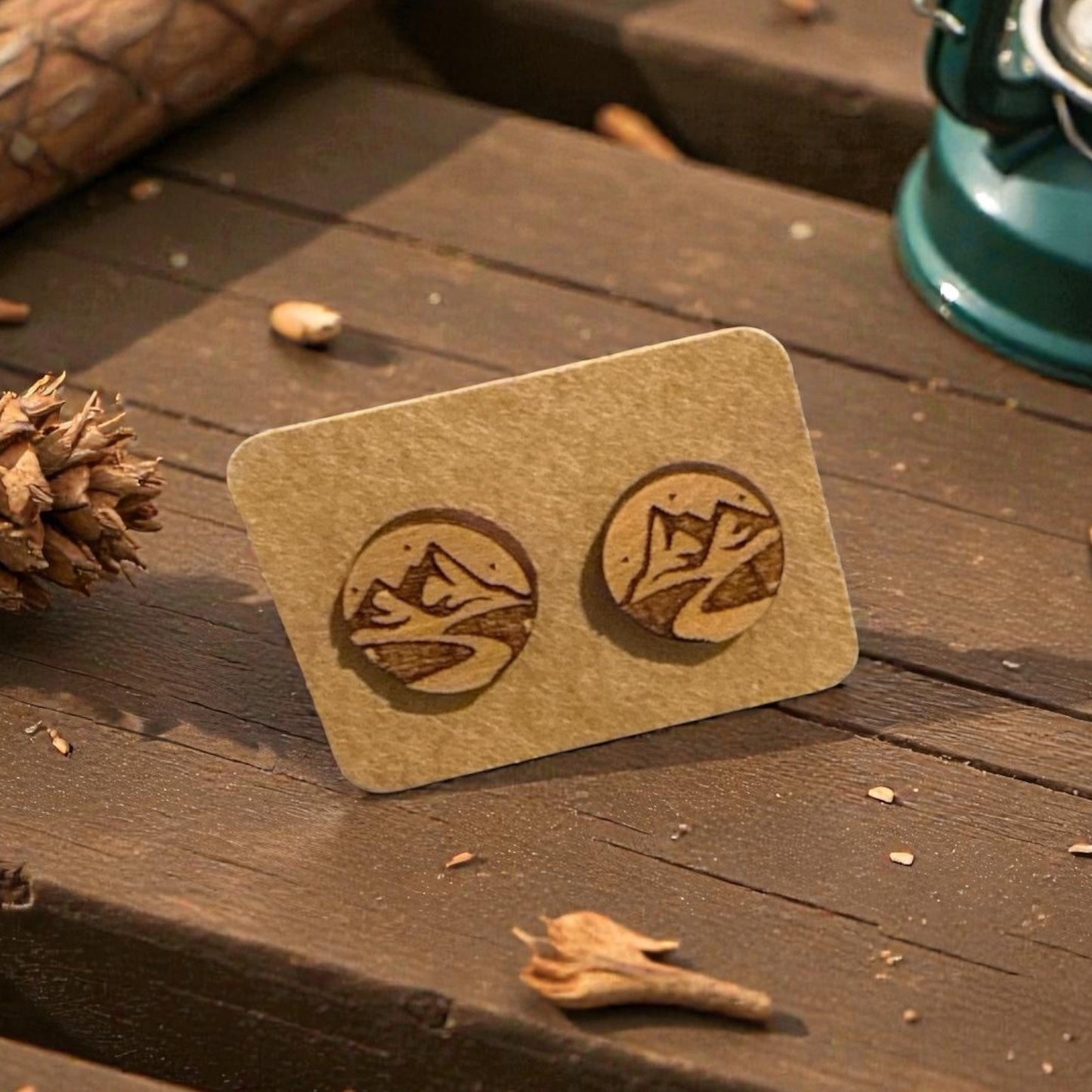 Round Mountain Stud Earrings
