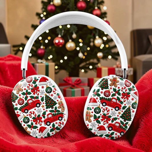Christmas Truck Crochet Style 3D Knit Apple Airpods Max Cases Covers Air Pods