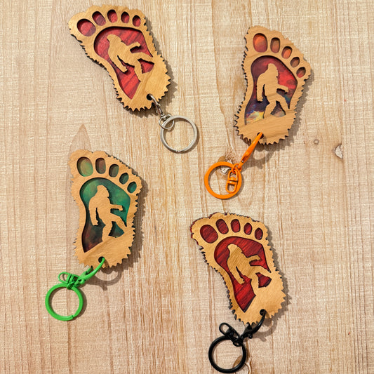 Bigfoot Keychains Acrylic Wood 1 Keychain
