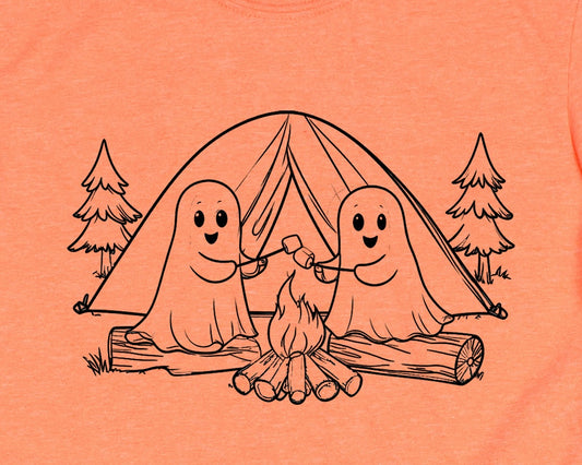 Ghost S'mores Camper Halloween Tee