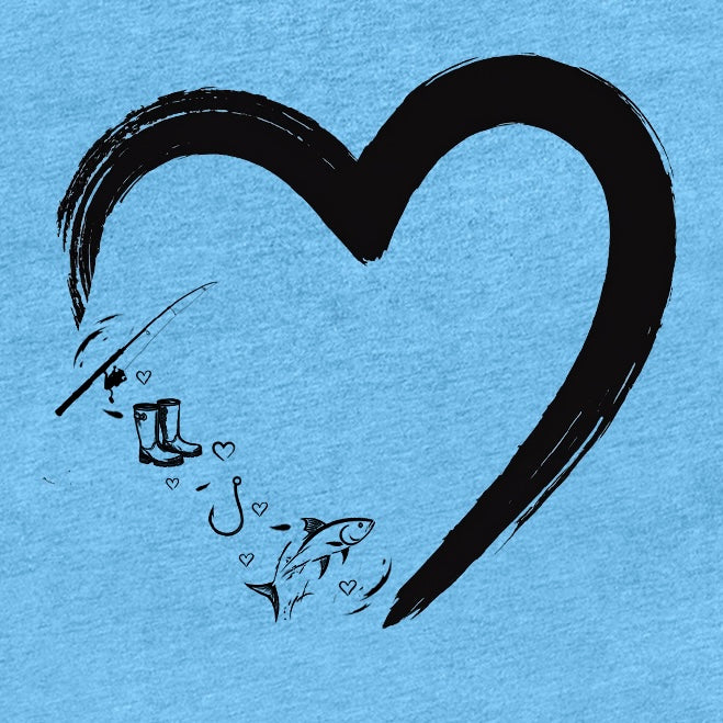 Heart I Love Fishing Tee