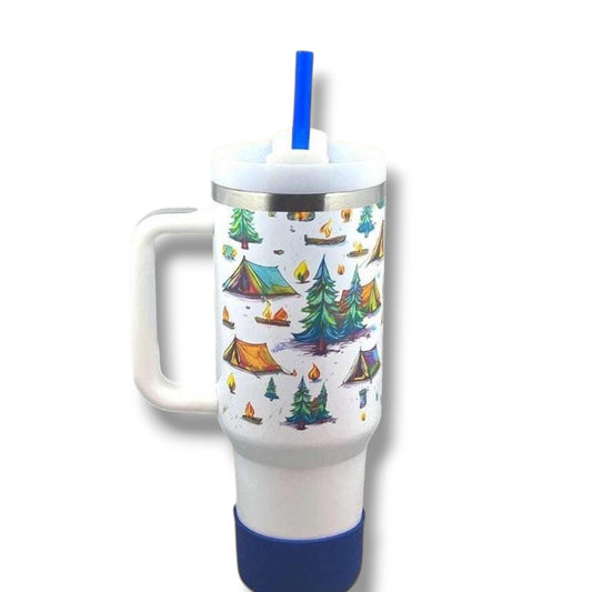 Vivid Colors Tent Camping Tumbler 40oz
