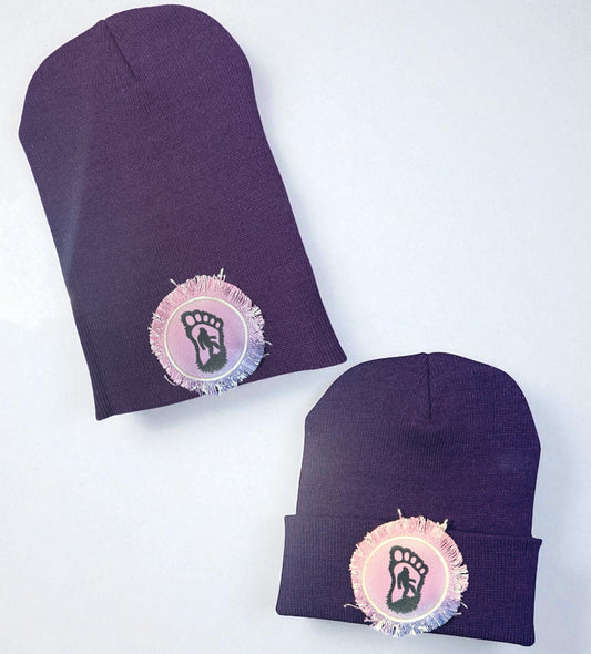 Sasquatch Bigfoot Beanie Purple