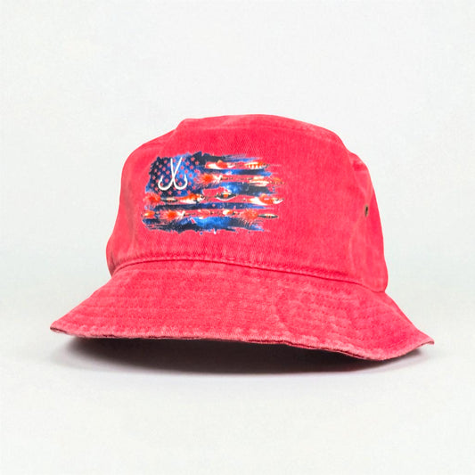 Lure American Flag Bucket Hat Ladies Fishing