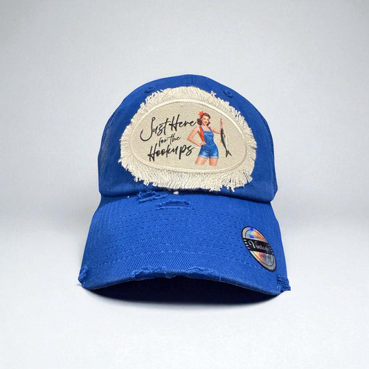 Just Here for the Hookups Retro Housewife Fishing Hat