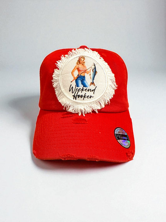 Blonde Weekend Hooker Hat, Red