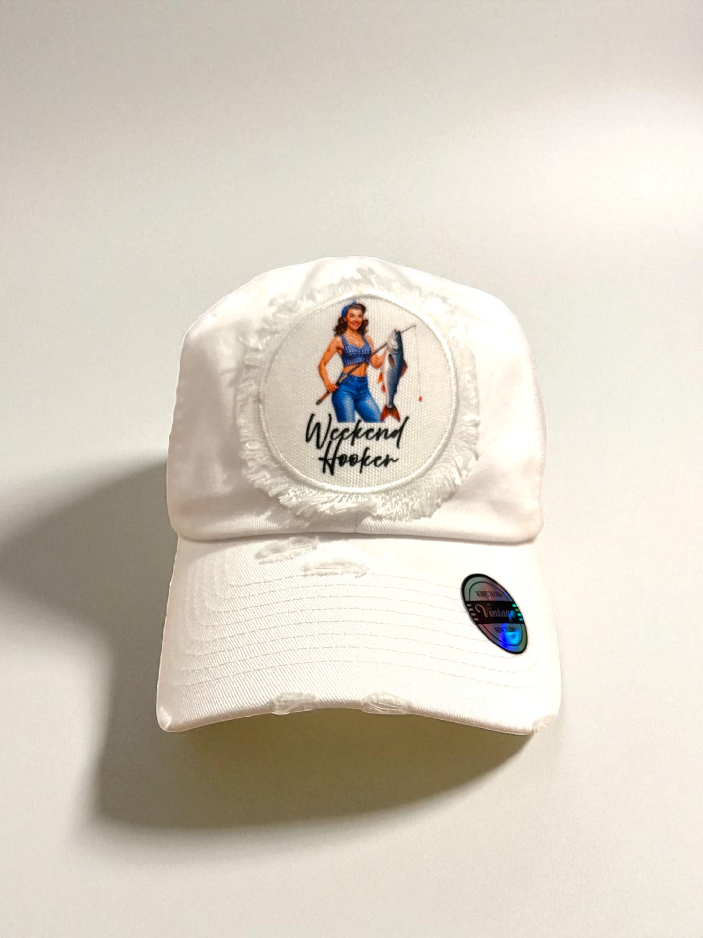 Brunette Weekend Hooker Hat Cap White