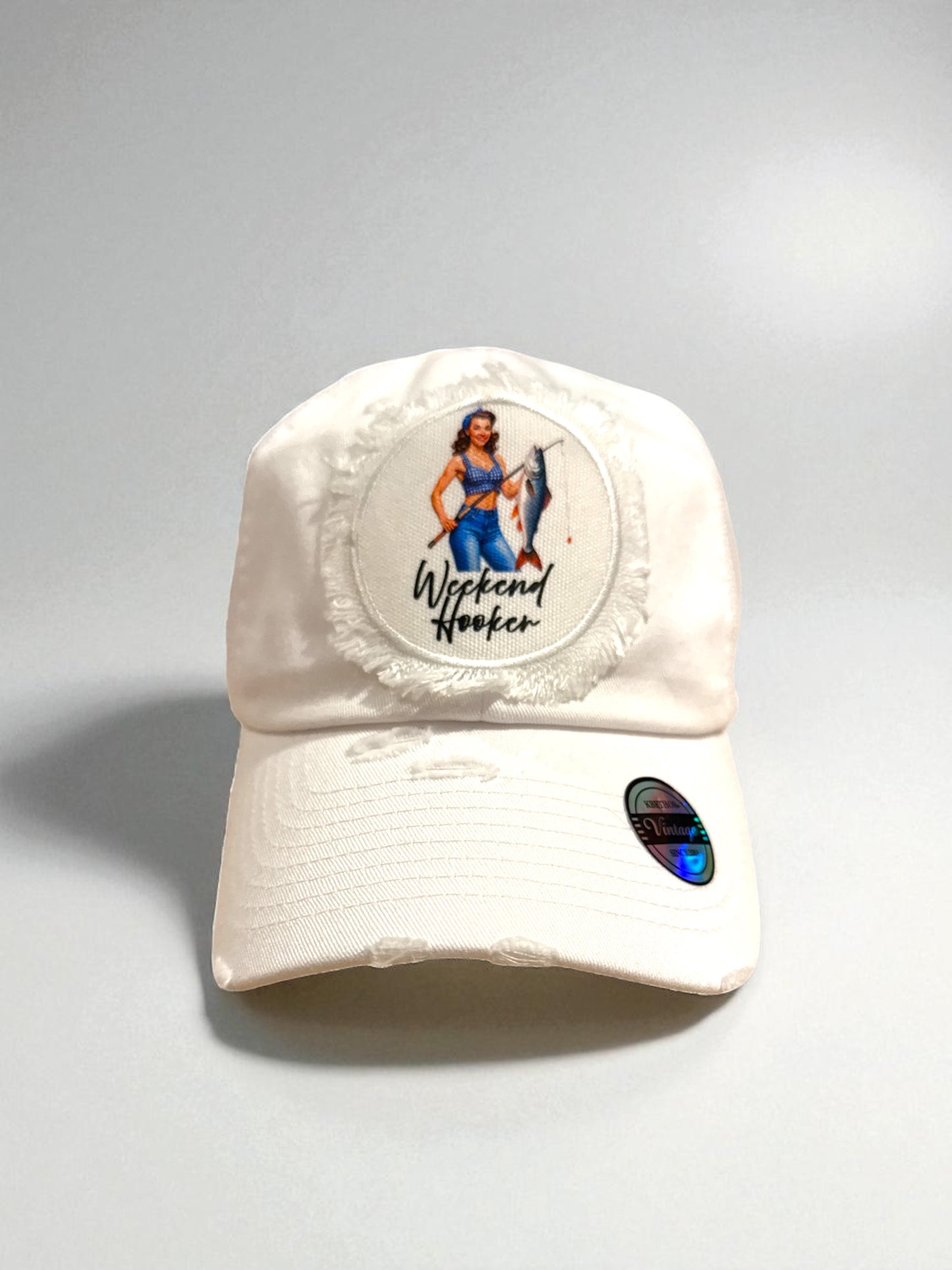 Brunette Weekend Hooker Hat Cap White