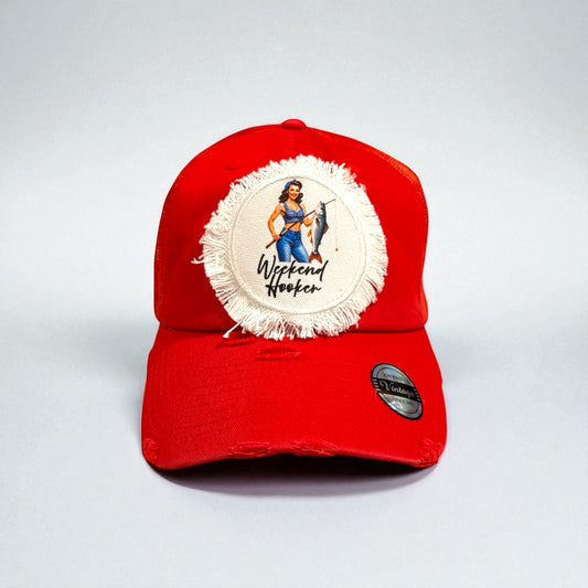 Brunette Weekend Hooker Hat Red