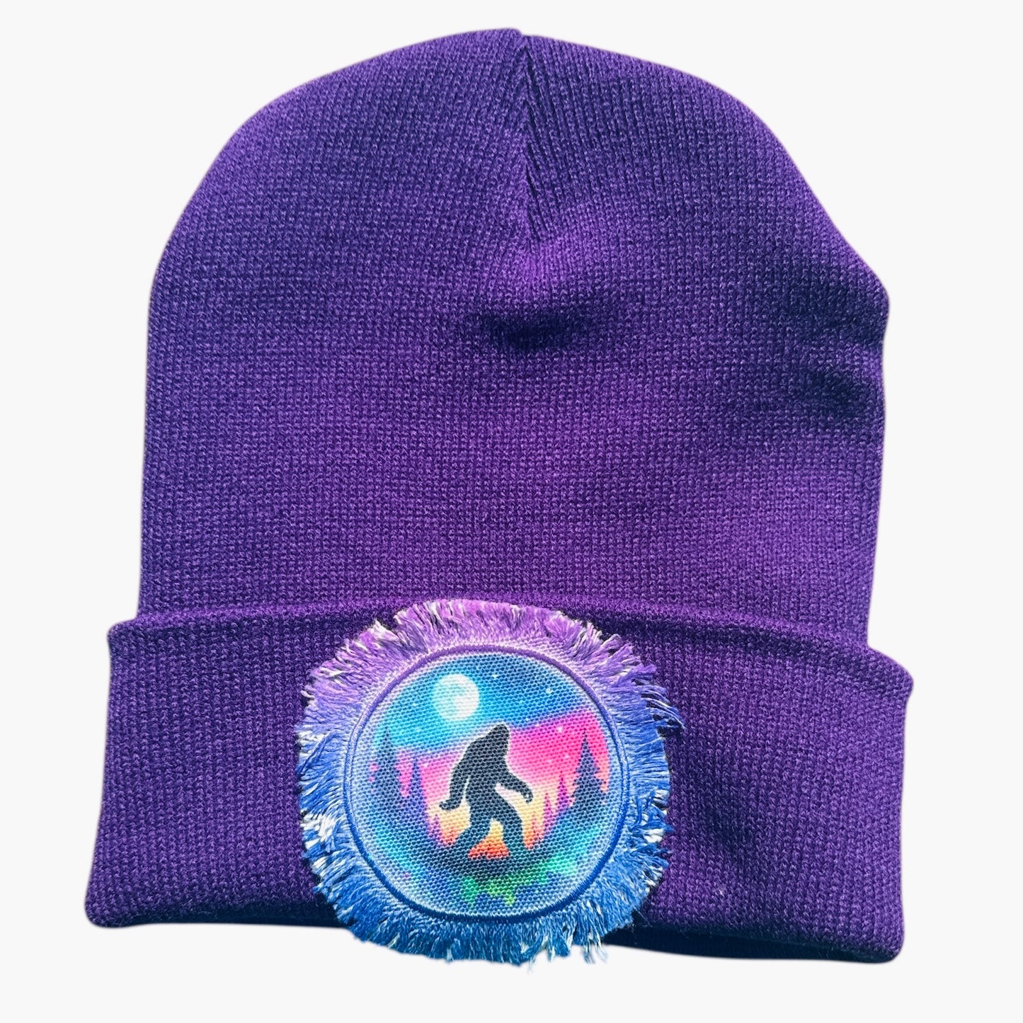 Bigfoot Forest Watercolor Beanie Purple V2