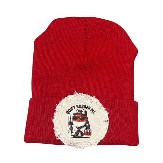 Don't Bobber Me Fishing Beanie Cap Red