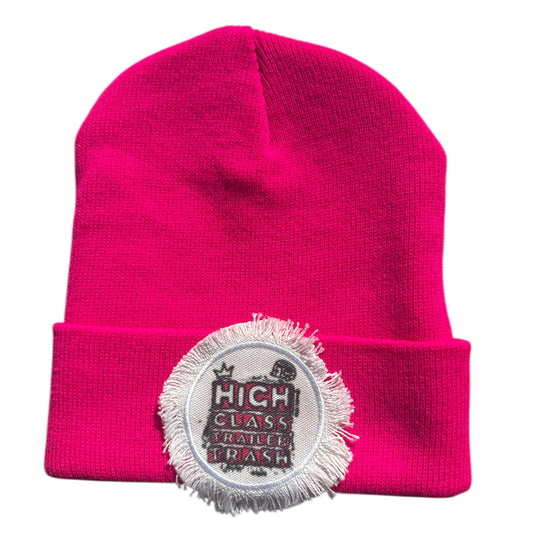 High Class Trailer Trash Camper Hot Pink Beanie