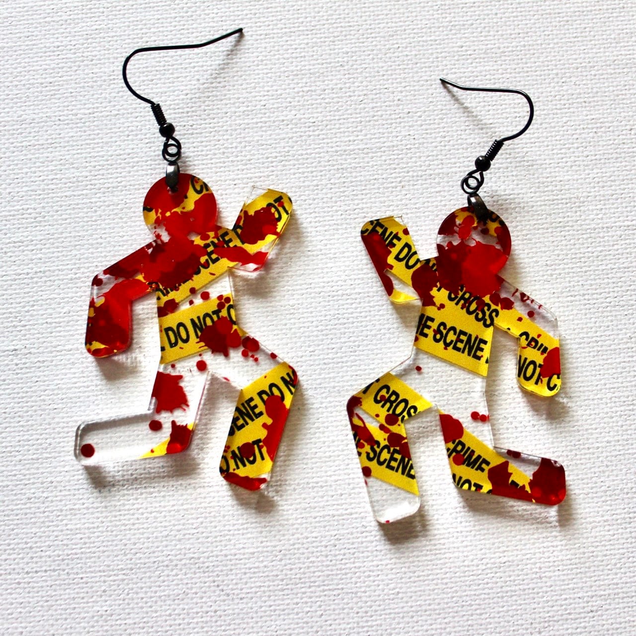 TWO PAIRS Crime Scene, True Crime, Earrings, Body Outline, CSI, Forensics Christmas Dexter