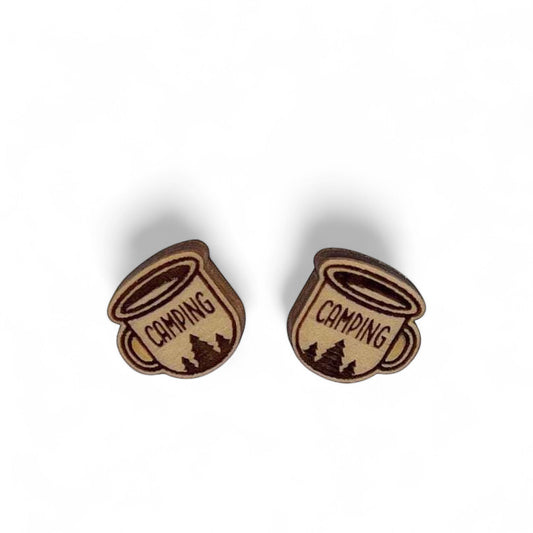 Maple Coffee Mug Wood Earrings