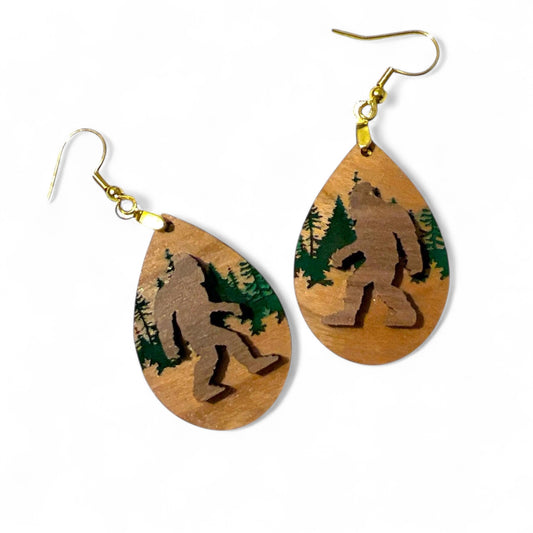 Cherry Sasquatch Bigfoot Earrings