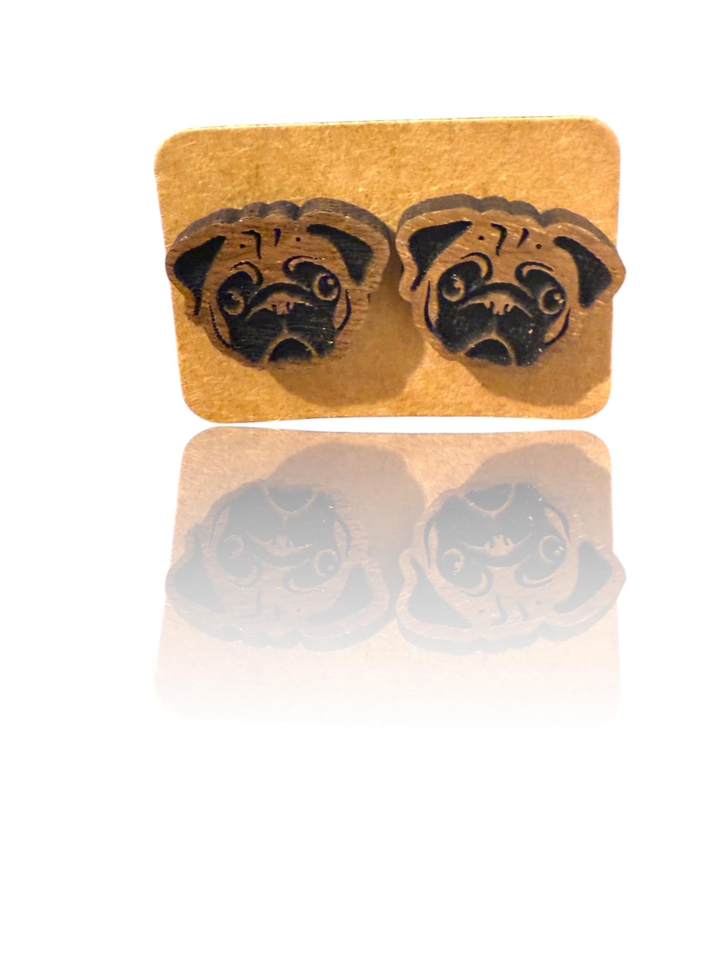 Pug Gift Set: Laser Cut Earrings & Straw Toppers