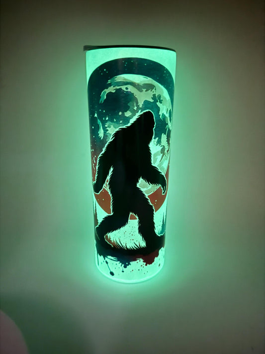 Glow in the Dark Sasquatch, Bigfoot Tumbler 20oz