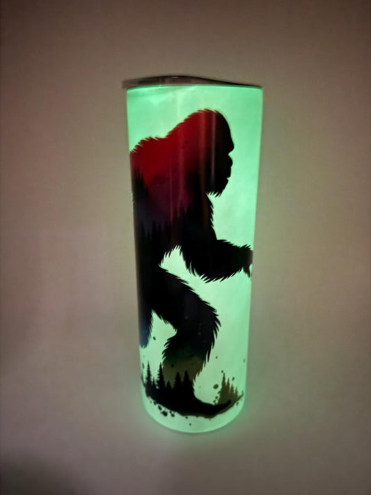 Glow in the Dark Sasquatch, Bigfoot Tumbler 20oz