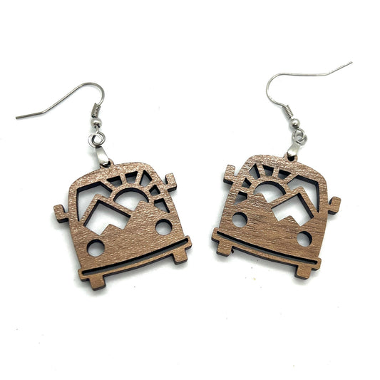 Retro Vintage Camper Bus Van Earrings