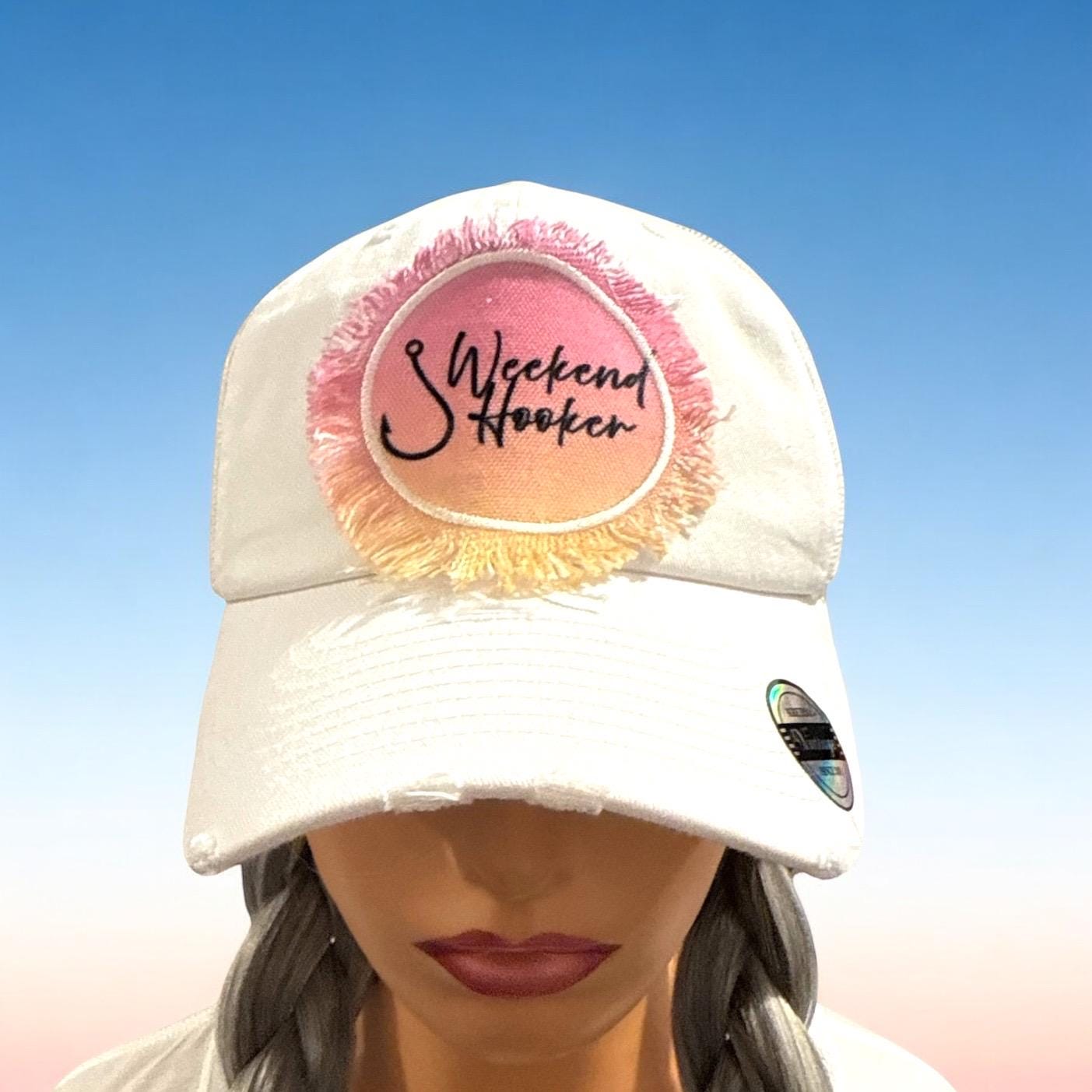 Pink White Fishing Weekend Hooker Hat