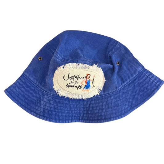 Just Here for the Hookups Fishing Bucket Hat