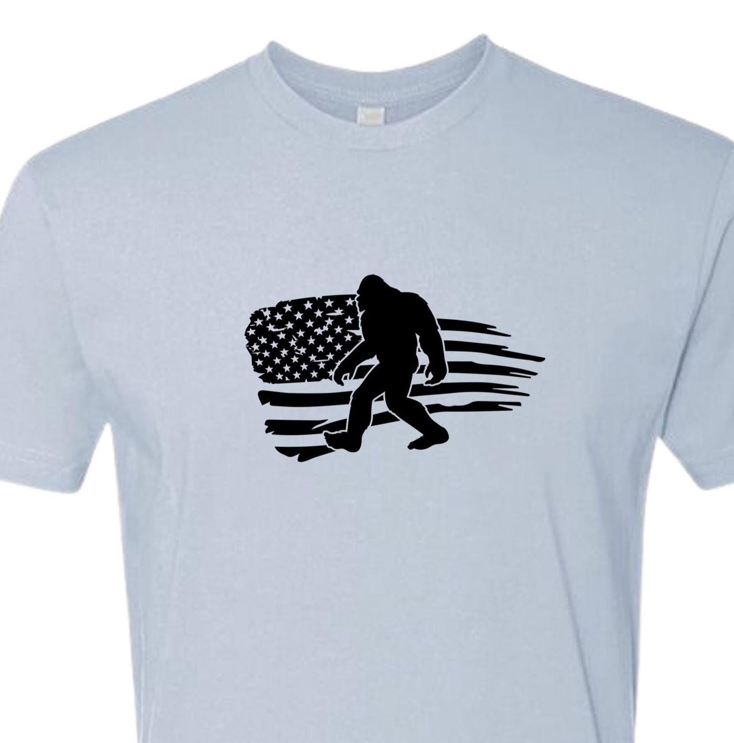 Bigfoot American Flag, America,  Unisex Tshirt, Tee, Sasquatch, Bigfoot