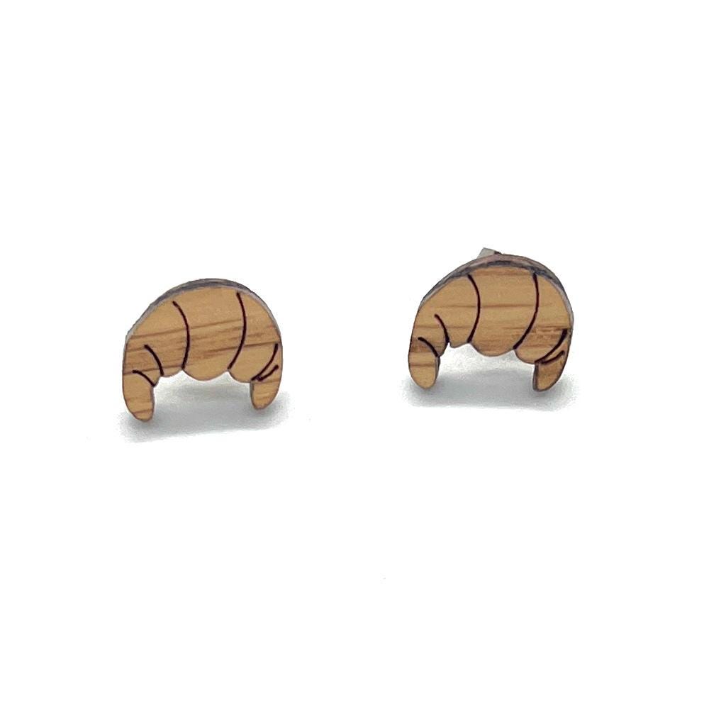 Bakery Barista Earrings Coffee Cocoa Frappuccino Croissant Muffin Stud Wood Earrings