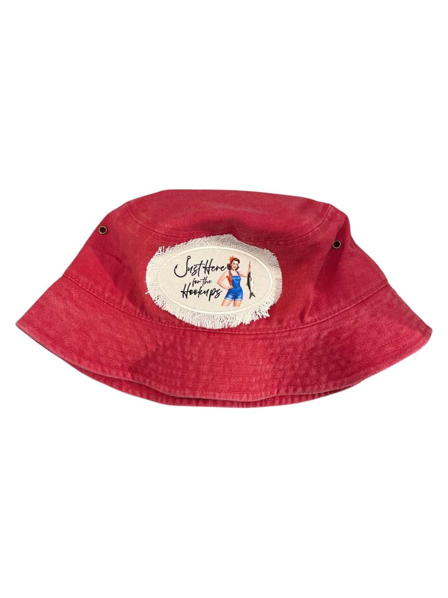 Just Here for the Hookups Fishing Bucket Hat