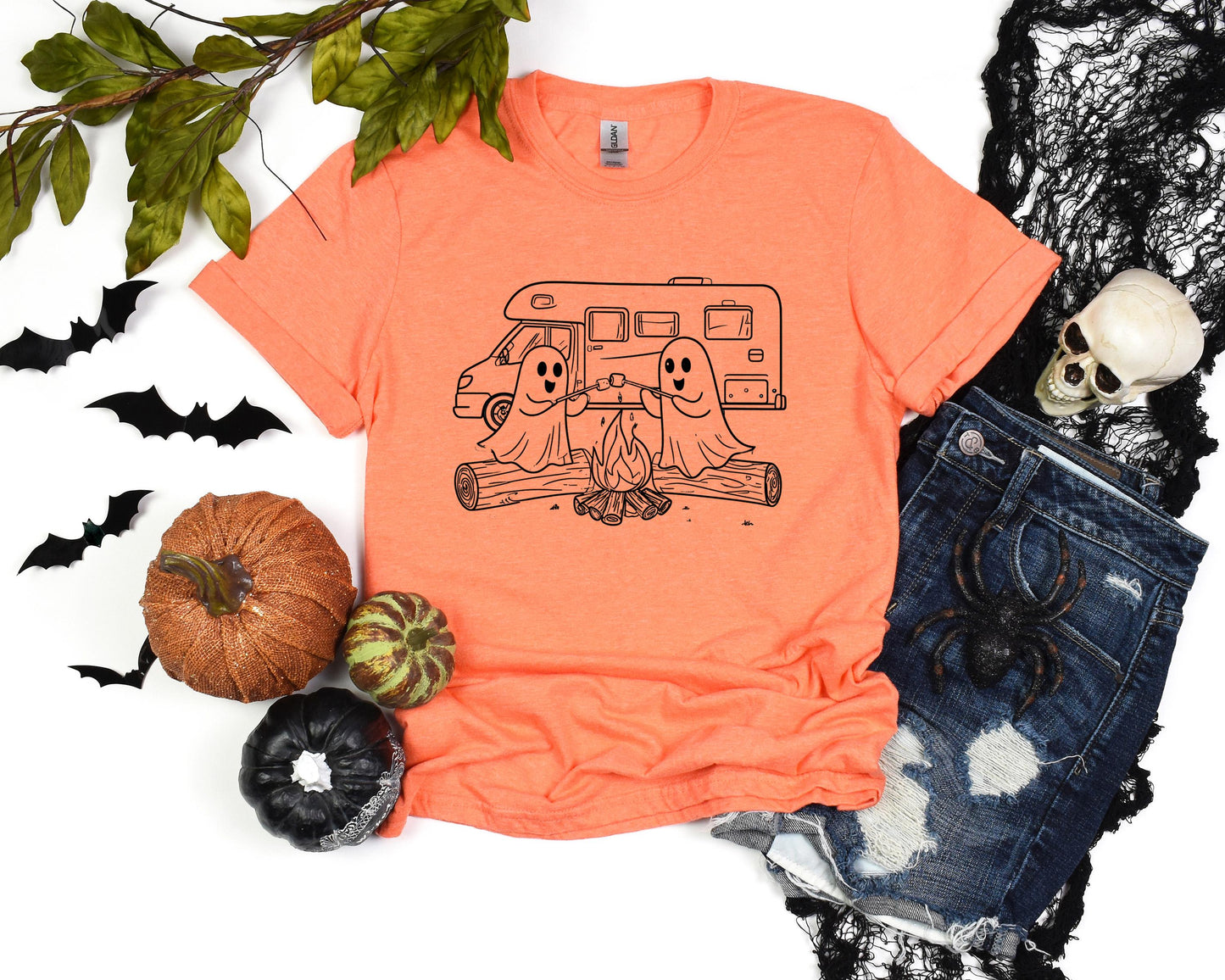 Ghost S'mores Camper Halloween Tee