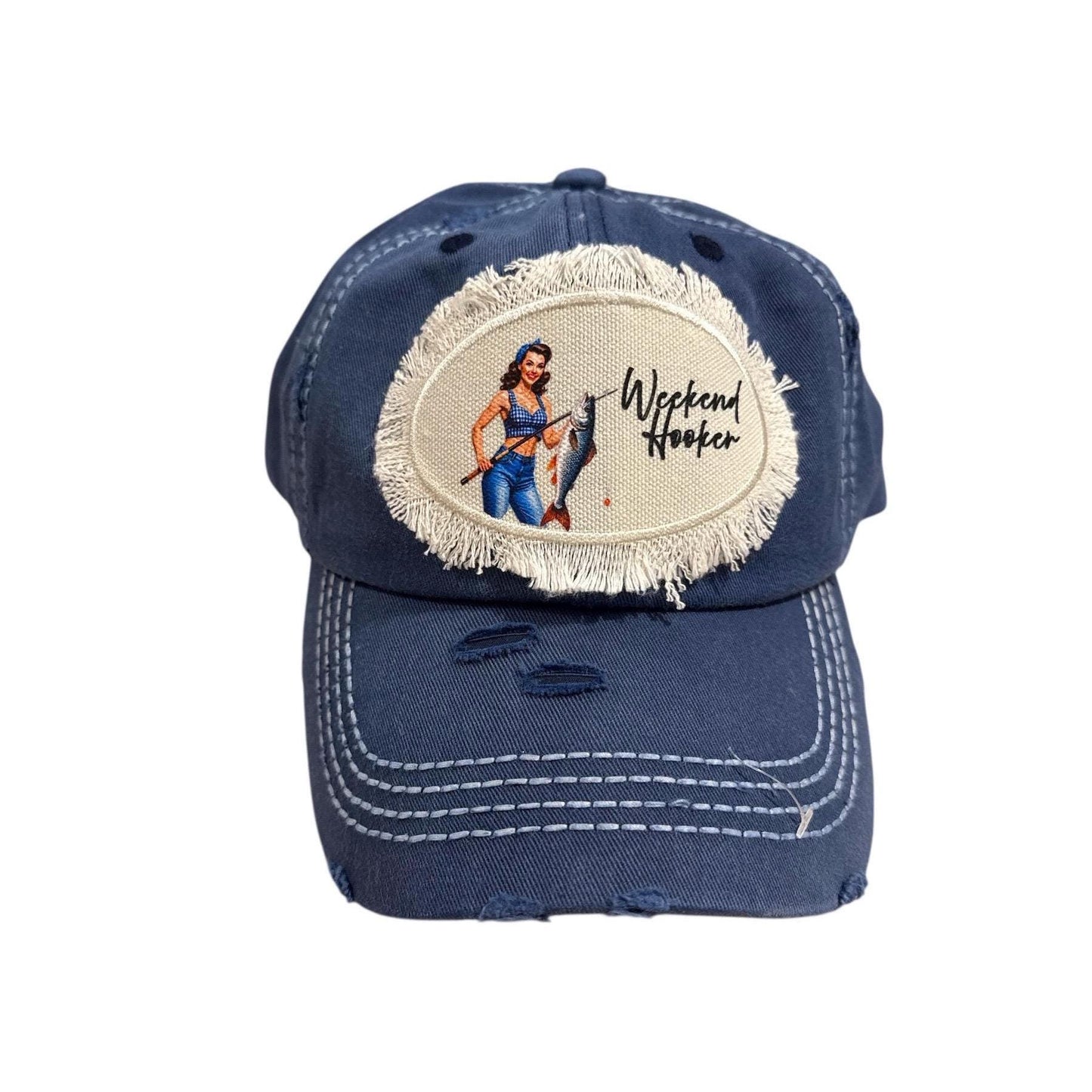 Vintage Retro Housewife "Weekend Hooker" Ballcap: Funny Fishing Hat
